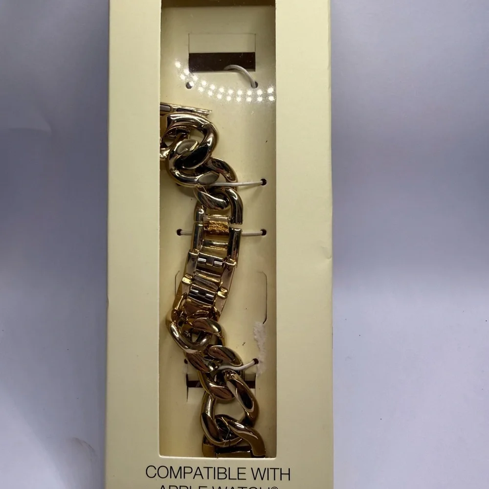Anne Klein Gold Chain Apple Watch Band Bracelet Style New